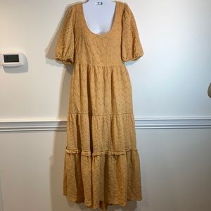 Harni Mae Midi eyelet orange dress L